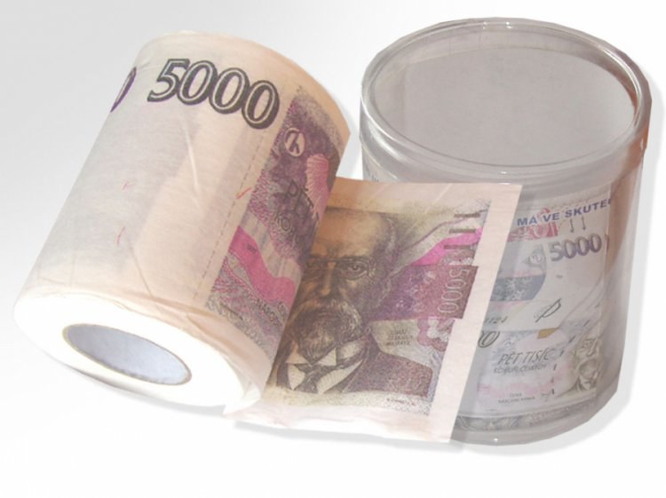 Toaletní papír dárkový - Toaletní papír 5000 Kč Toaletní papír 5000 Kč - Toaletní papír dárkový
