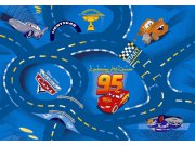 Dětský koberec Cars Racing modrý kruh, průměr 200 cm Koberce na hraní