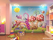Fototapeta Mochomůrky FTNXXL-0410, rozměry 360 x 270 cm Fototapety pro děti - Fototapety dětské vliesové