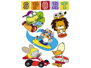 Samolepící dekorace na zeď Sportující zvířátka ST1-030 Dekorace ostatní