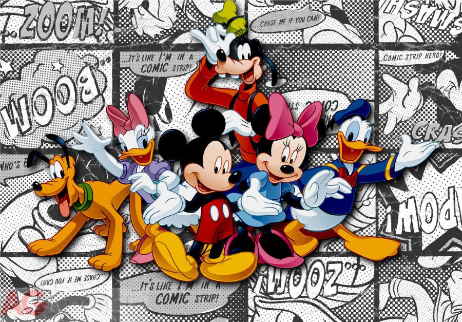Fototapeta Mickey on light comicks FTDNXXL-XXL5010, rozměry 360 x 270 cm