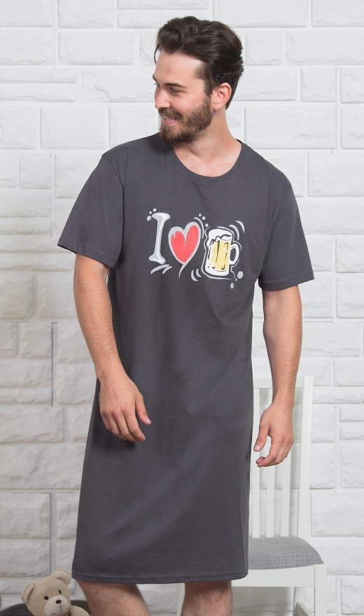 Pánská noční košile s krátkým rukávem I love beer | Pyžama a Župany