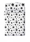 FARO Francouzské povlečení Hvězdy černobílé Bavlna, 220/200, 2x70/80 cm Povlečení klasické vzory