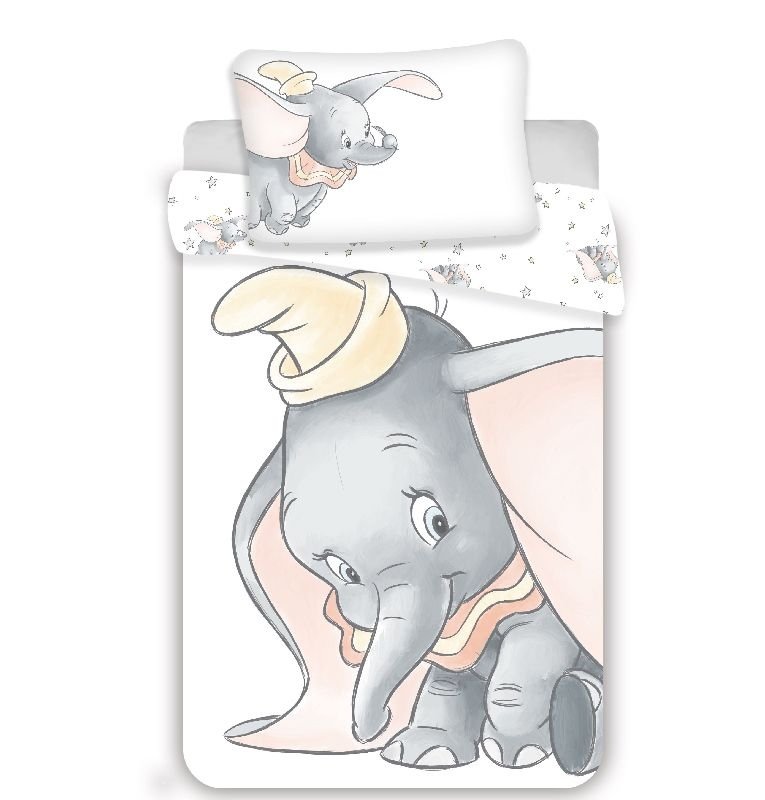 JERRY FABRICS Povlečení do postýlky Dumbo Grey baby Bavlna, 100/135, 40/60 cm - Povlečení do postýlky