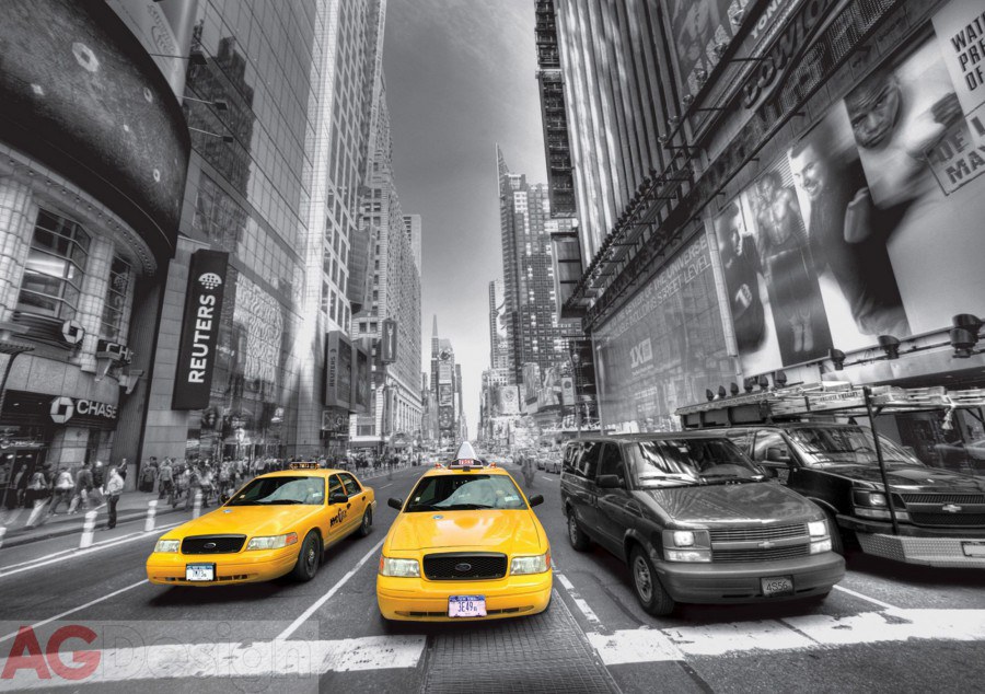Fototapeta Yellow taxi FTS-1310, rozměry 360 x 254 cm - Fototapety skladem