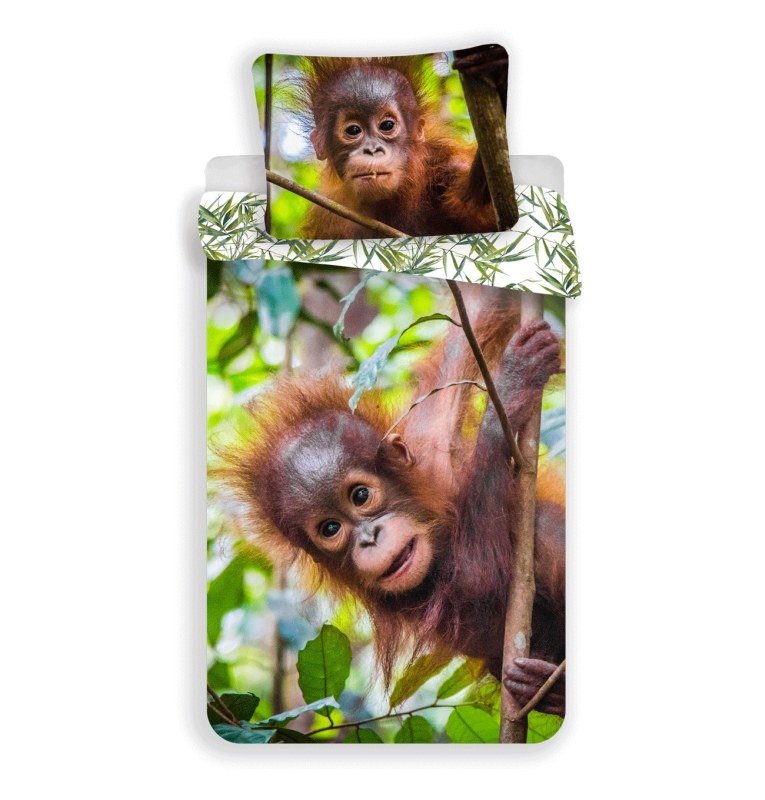 JERRY FABRICS Povlečení Orangutan 02 Bavlna, 140/200, 70/90 cm - Povlečení fototisk