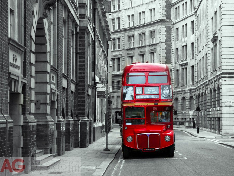 Fototapeta London bus FTNXXL-1132, rozměry 360 x 270 cm - Fototapety vliesové