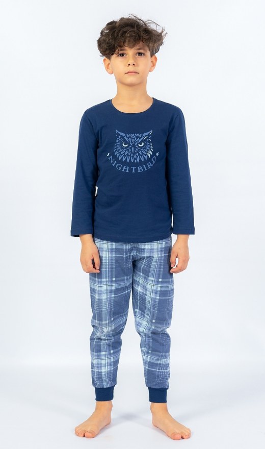 Dětské pyžamo dlouhé Sova - Chlapecká pyžama s dlouhým rukávem