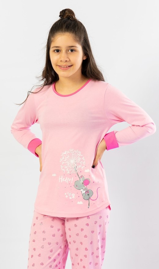 Dětské pyžamo dlouhé Malá myška - Dívčí pyžama s dlouhým rukávem