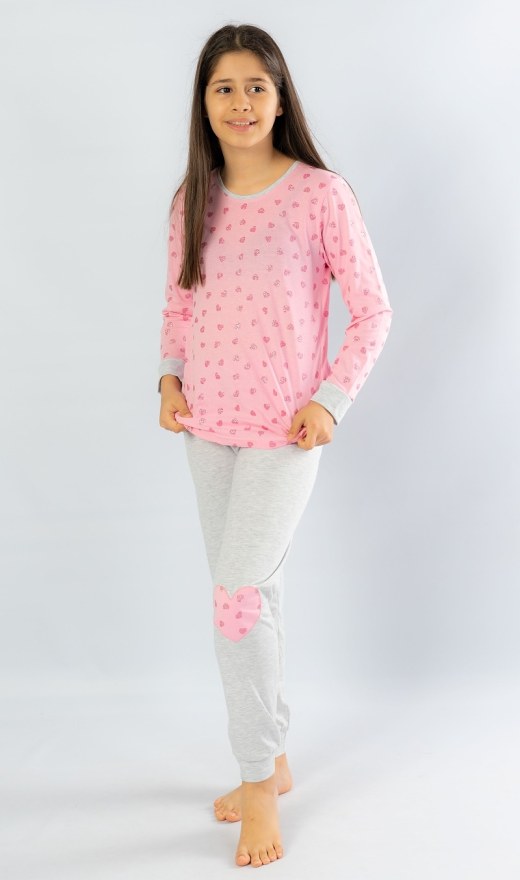 Dětské pyžamo dlouhé Srdíčko - Dívčí pyžama s dlouhým rukávem