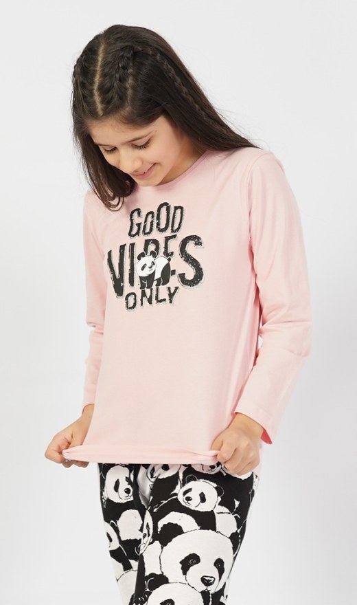 Dětské pyžamo dlouhé Good vibes only - Dívčí pyžama s dlouhým rukávem
