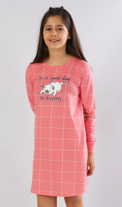 Dětská noční košile s dlouhým rukávem Ospalec - Dívčí noční košile s dlouhým rukávem