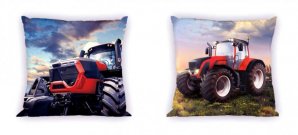 FARO Povlak na polštářek Traktor červený Bavlna, 40/40 cm Polštářky - povláčky na polštářky