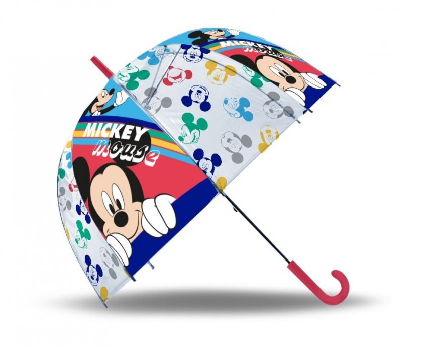 EUROSWAN Vystřelovací průhledný deštník Mickey POE, průměr 70 cm - deštníky