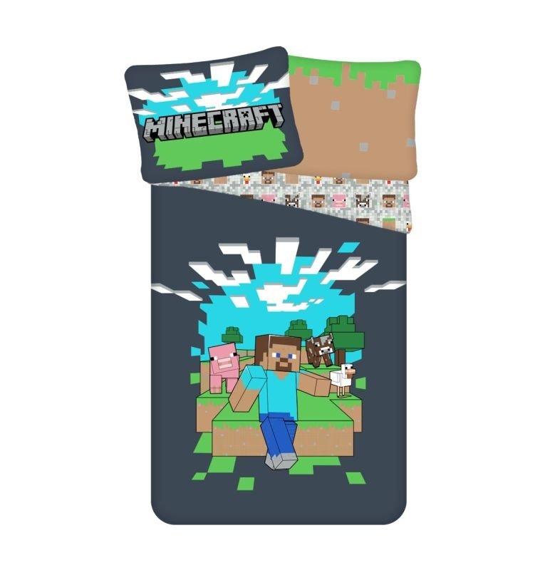 JERRY FABRICS Povlečení Minecraft Adventure Bavlna, 140/200, 70/90 cm - Povlečení licenční