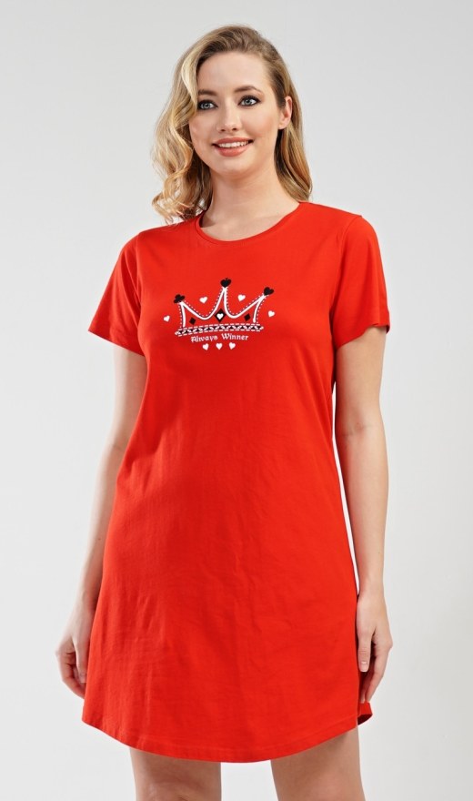 Dámská noční košile s krátkým rukávem Koruna - Dámské noční košile s krátkým rukávem