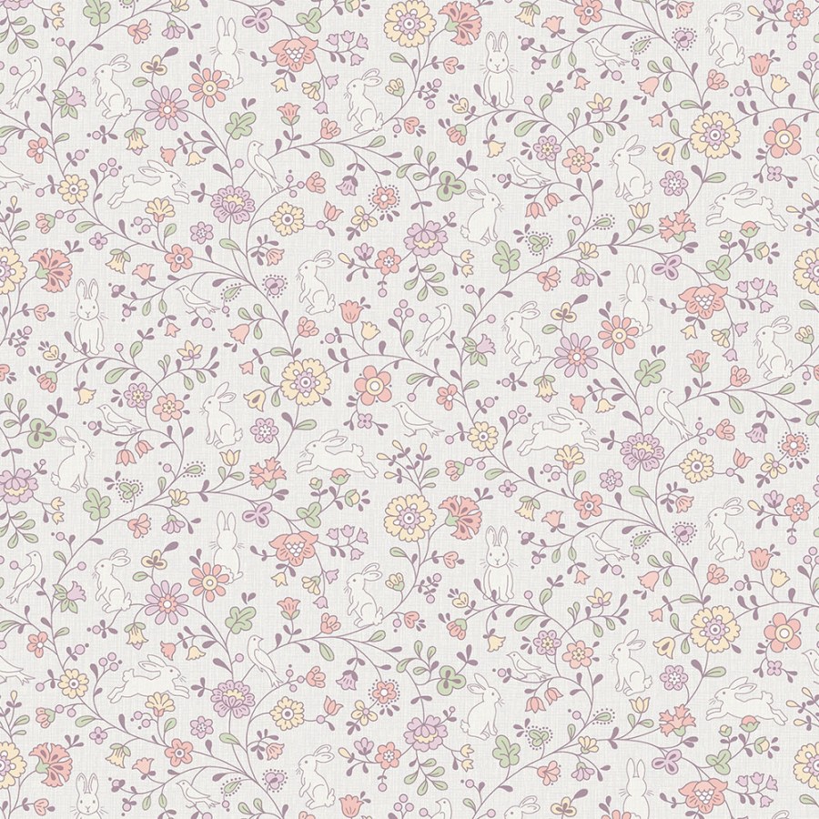 Dětská tapeta květinový zvířecí vzor JS3101 | Lepidlo zdarma - Tapety Jack´N Rose