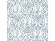 Modrá dětská tapeta ornamenty se zvířaty JS3304 | Lepidlo zdarma Tapety Jack´N Rose