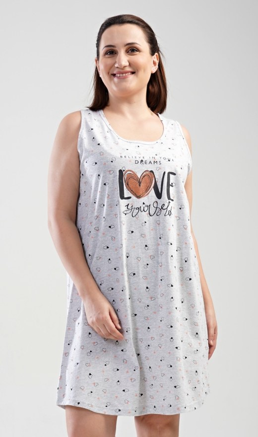 Dámská noční košile na ramínka Love - Nadměrné dámské noční košile