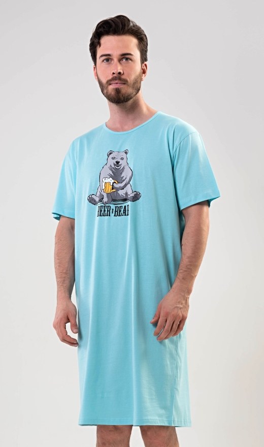 Pánská noční košile s krátkým rukávem Beer and bear | Pyžama a Župany