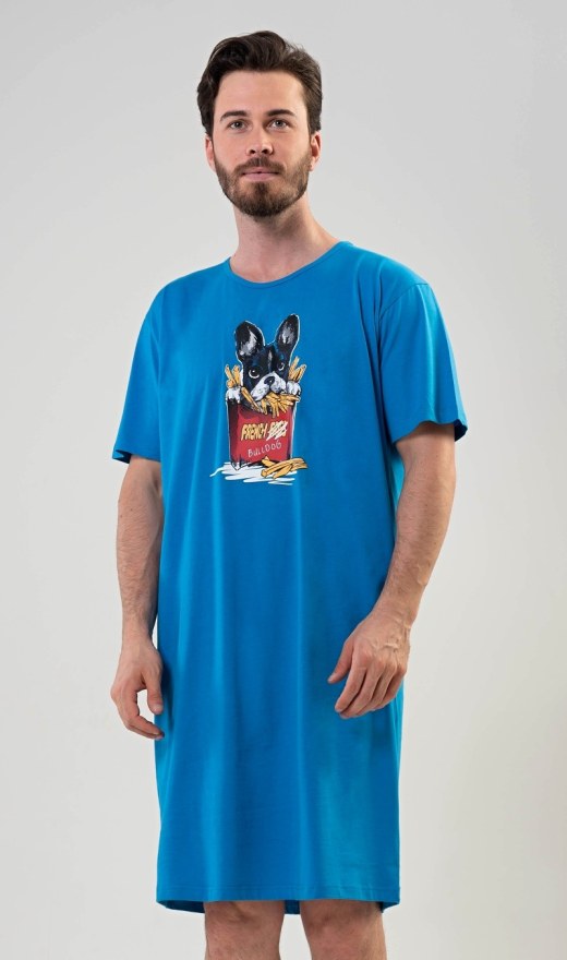 Pánská noční košile s krátkým rukávem Bulldog | Pyžama a Župany
