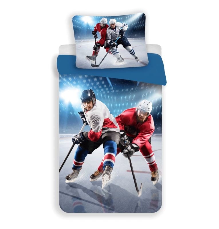JERRY FABRICS 3D Povlečení Lední Hokej micro Polyester - mikrovlákno, 140/200, 70/90 cm - Povlečení fototisk