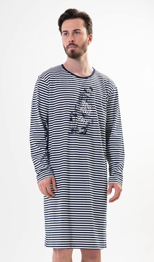 Pánská noční košile s dlouhým rukávem Plachetnice | Pyžama a Župany