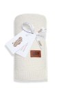 DETEXPOL Pletená deka do kočárku bavlna bambus smetanová  Bavlna, Bambus, 80/100 cm Deky, spací pytle - pletené deky