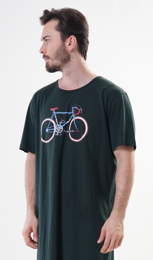 Pánská noční košile s krátkým rukávem Old bike - Nadměrné pánské noční košile