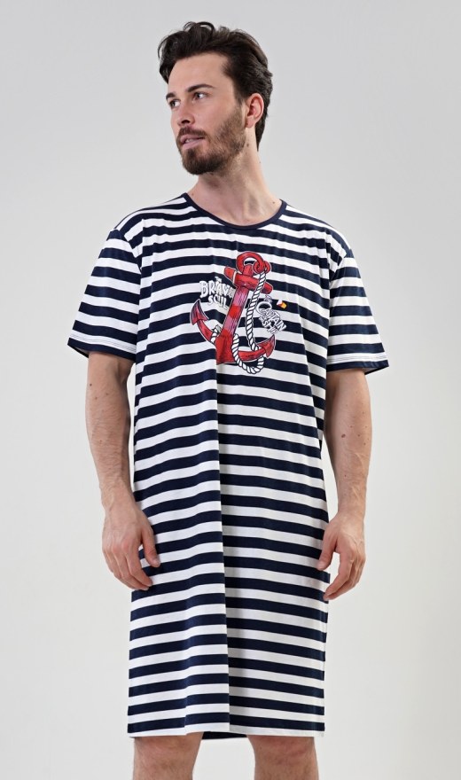 Pánská noční košile s krátkým rukávem Kotva | Pyžama a Župany