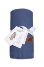 DETEXPOL Pletená deka do kočárku bavlna bambus denim Bavlna, Bambus, 80/100 cm Deky, spací pytle - pletené deky