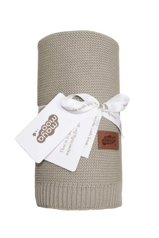 DETEXPOL Pletená deka do kočárku bavlna bambus béžová Bavlna, Bambus, 80/100 cm - pletené deky