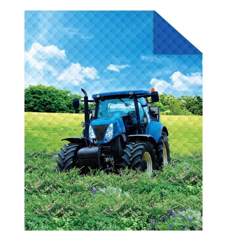 DETEXPOL Přehoz na postel Traktor blue Polyester, 170/210 cm - Přehozy přes postel