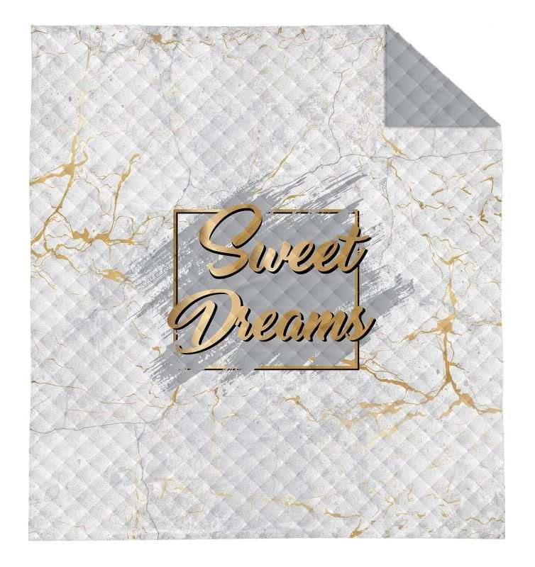 DETEXPOL Přehoz na postel Sweet Dreams mramor white Polyester, 170/210 cm - Přehozy přes postel