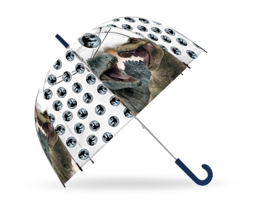 EUROSWAN Průhledný deštník Jurský Svět POE, průměr 70 cm - deštníky