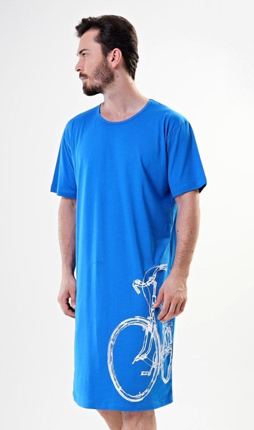 Pánská noční košile s krátkým rukávem Velké kolo - Nadměrné pánské noční košile