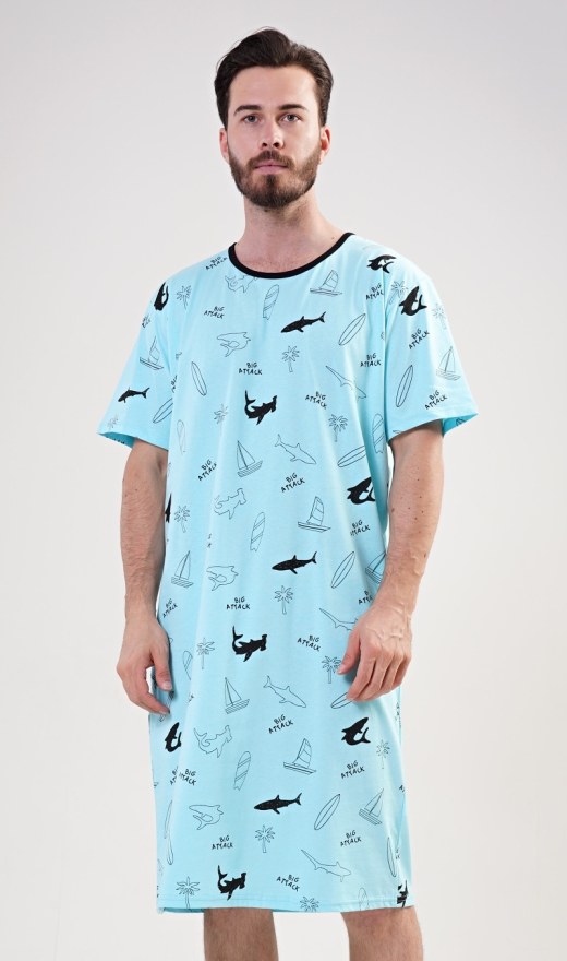 Pánská noční košile s krátkým rukávem Oceán | Pyžama a Župany