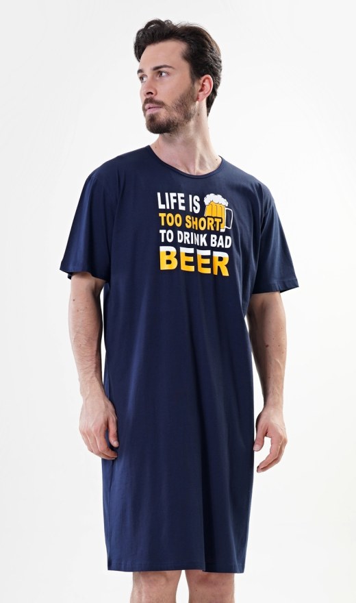 Pánská noční košile s krátkým rukávem Life is beer | Pyžama a Župany