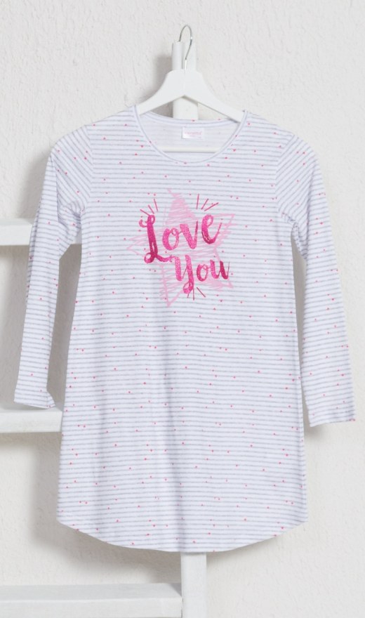 Dětská noční košile s dlouhým rukávem Love you | Pyžama a Župany