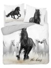 DETEXPOL Francouzské povlečení Koně The King Bavlna, 220/200, 2x70/80 cm Povlečení fototisk