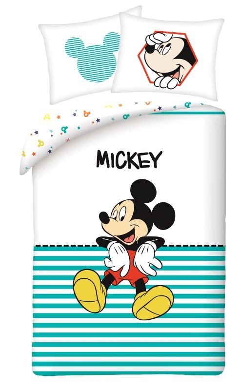HALANTEX Povlečení Mickey stripe Bavlna, 140/200, 70/90 cm | Dětský textil a doplňky