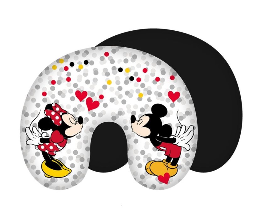 JERRY FABRICS Cestovní polštářek Mickey and Minnie Dots Polyester, 1x43/35 cm