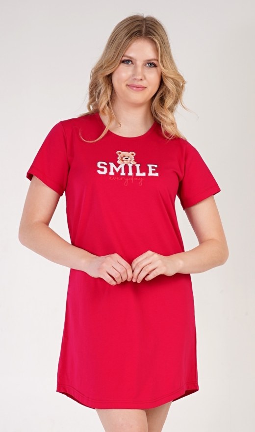 Dámská noční košile s krátkým rukávem Méďa Smile | Pyžama a Župany