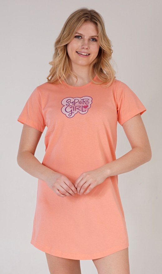 Dámská noční košile s krátkým rukávem Super girl - Dámské noční košile s krátkým rukávem