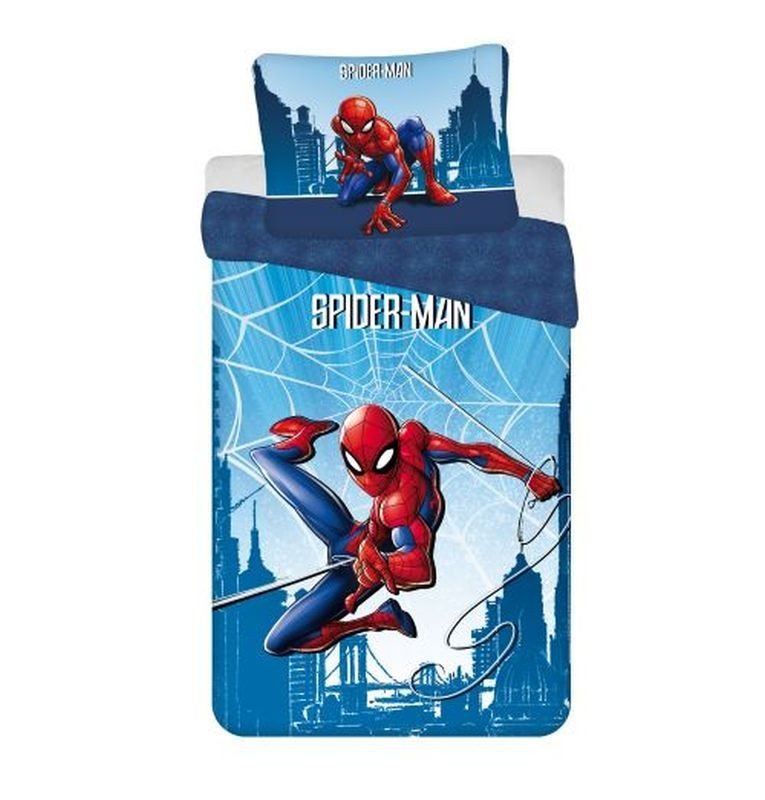 JERRY FABRICS Povlečení Spiderman Blue 04 Bavlna, 140/200, 70/90 cm - Povlečení licenční