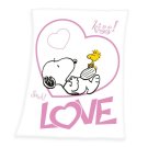HERDING Fleece deka Snoopy Love Polyester, 130/170 cm Deky, spací pytle - fleece deky