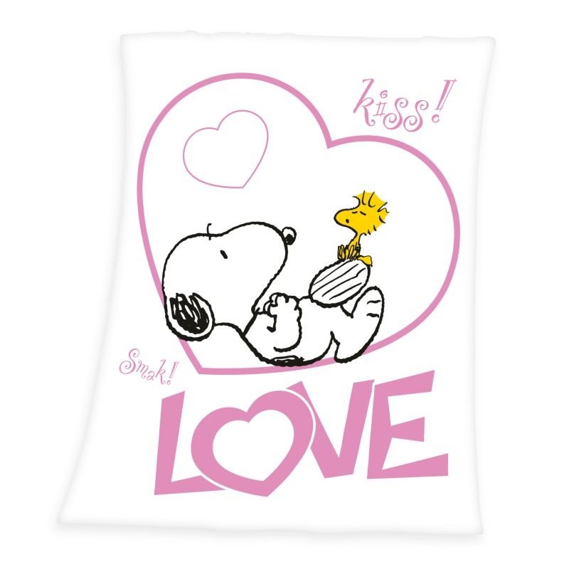 HERDING Fleece deka Snoopy Love Polyester, 130/170 cm - fleece deky