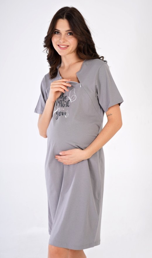 Dámská noční košile mateřská Magic - Kojící noční košile s krátkým rukávem