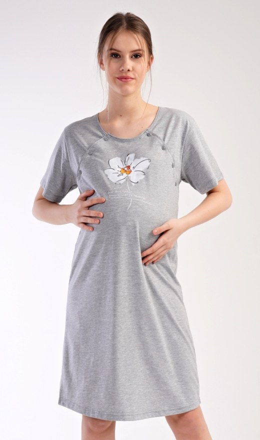 Dámská noční košile mateřská Helena - Kojící noční košile s krátkým rukávem