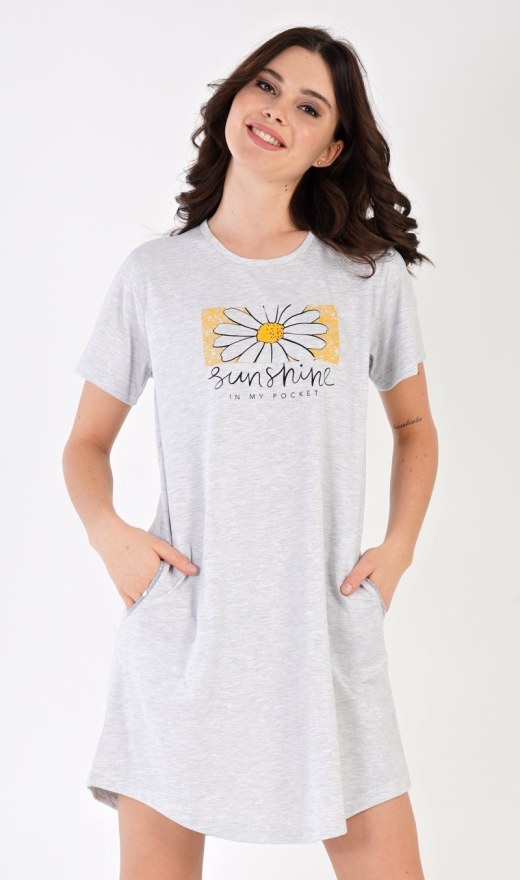 Dámské domácí šaty s krátkým rukávem Sunshine - Dámské noční košile s krátkým rukávem
